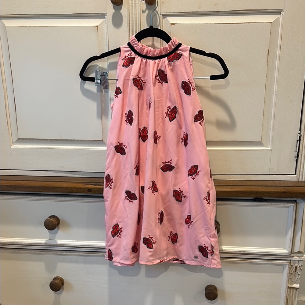 Sonia Rykiel Pink Dress with Red Embroidery
